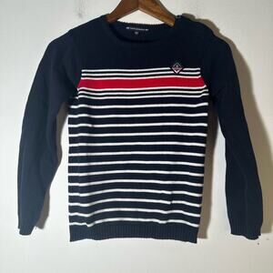 Terre De Maris Navy and Red Striped Sweater